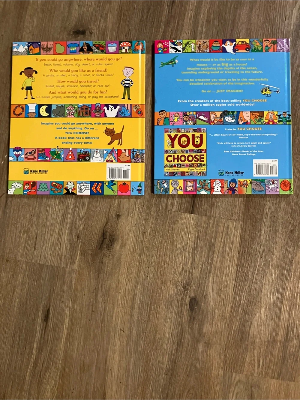 You Choose & Just Imagine Kids Picture Book Set - Bright Yellow and Blue